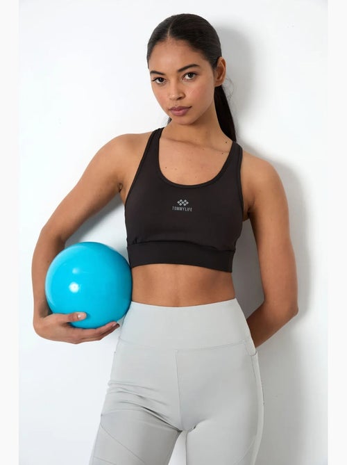Aansluitend mouwloos cropped sporttop tommy - Kiabi