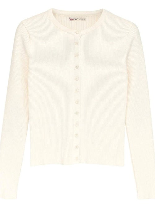 Aansluitend ribgebreid vest met knopen mixray - Kiabi Aansluitend ribgebreid vest met knopen mixray - Kiabi