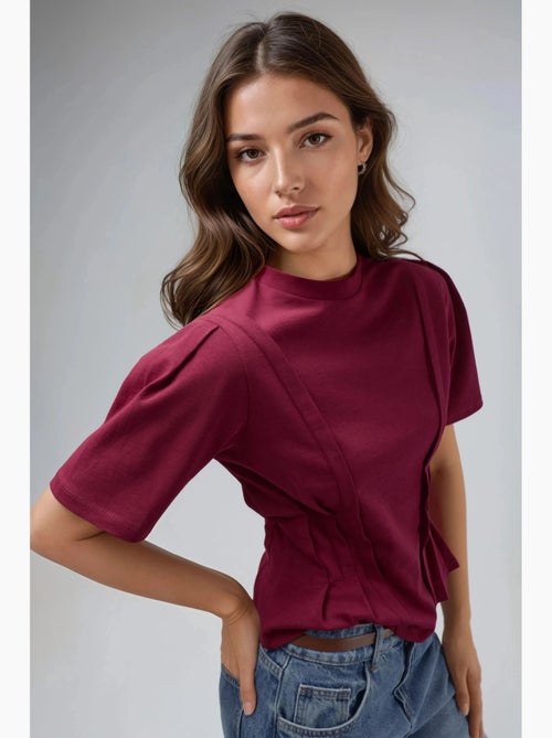 Aansluitend t-shirt met ronde hals hiccup - Kiabi