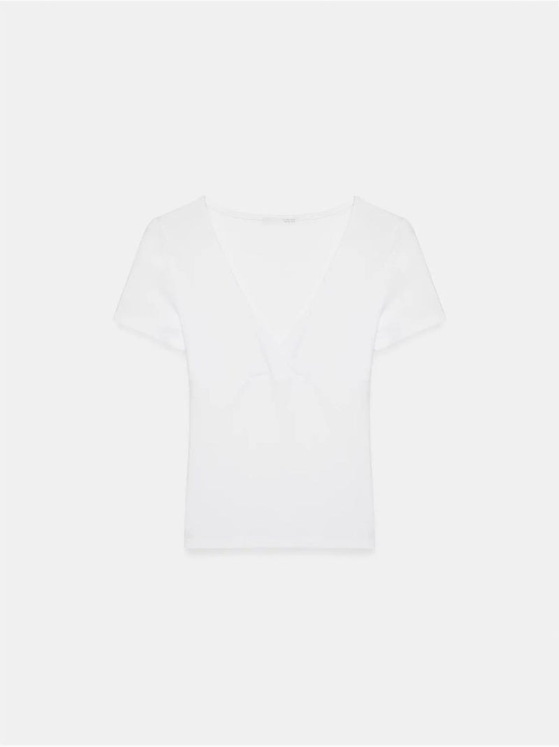 Aansluitend t-shirt met v-hals en korte mouwen dilvin Wit - Kiabi
