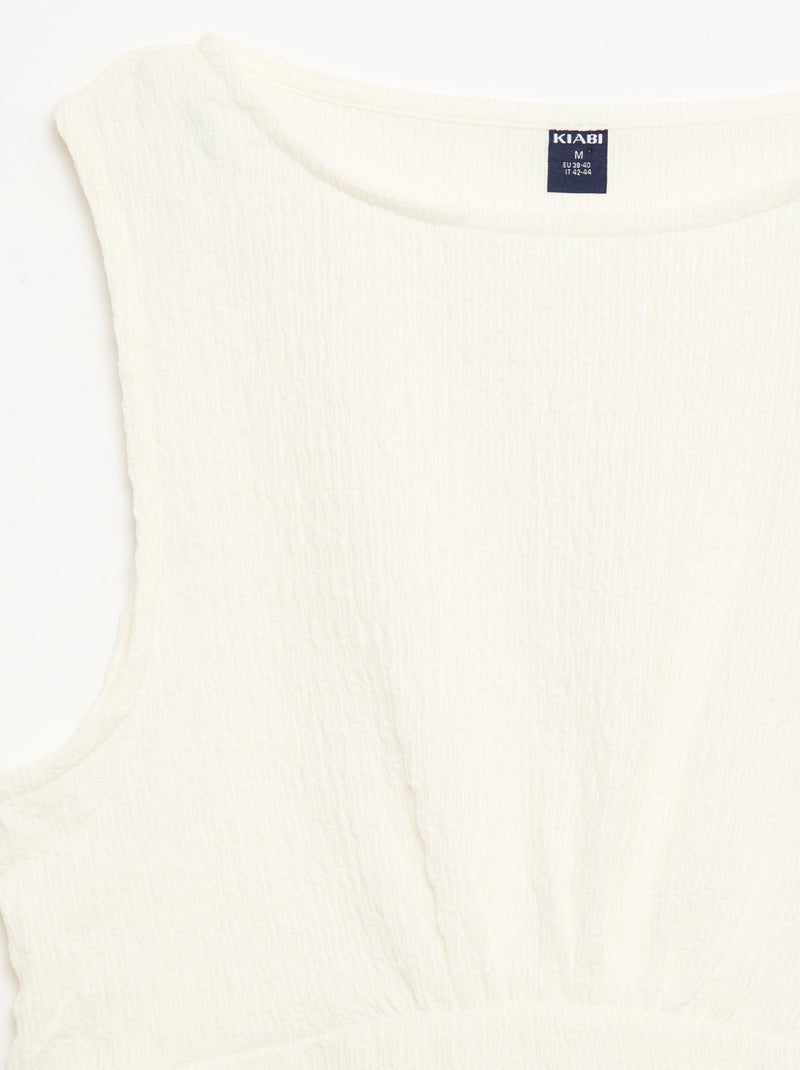 Aansluitend topje van crêpestof Biege - Kiabi