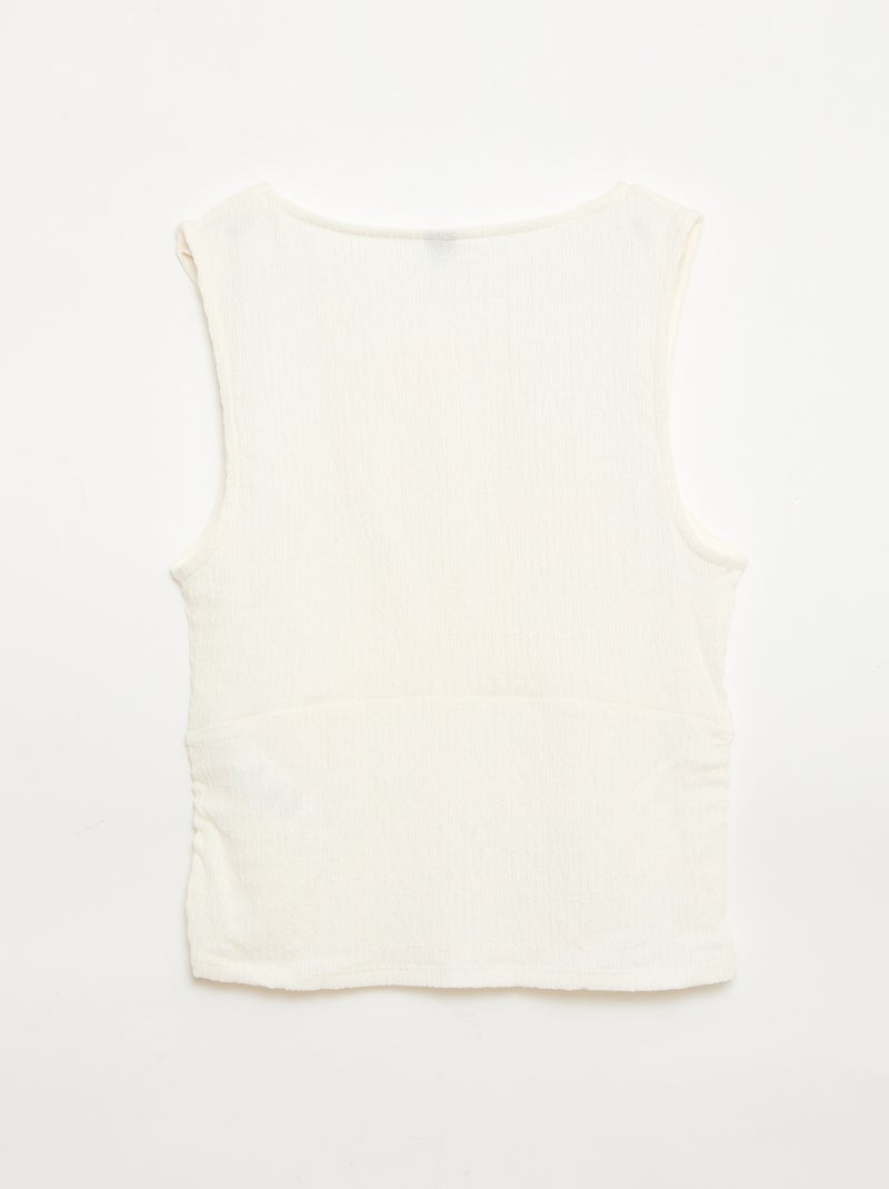 Aansluitend topje van crêpestof Biege - Kiabi