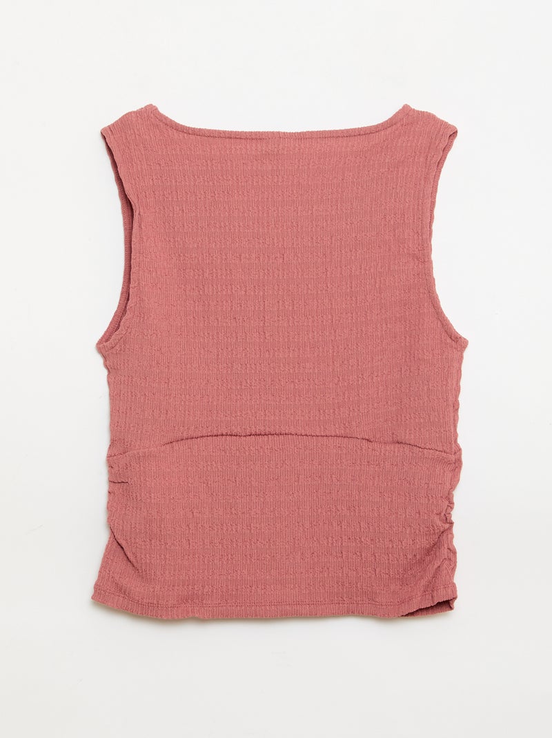 Aansluitend topje van crêpestof Rose - Kiabi