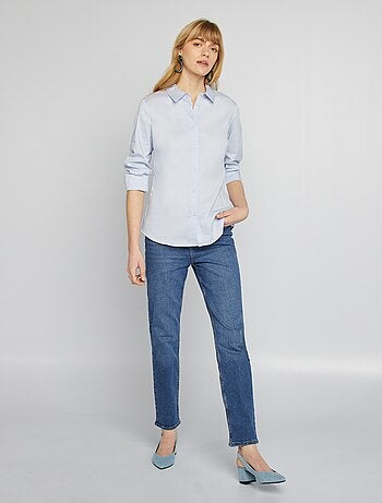 Aansluitende blouse met Italiaanse kraag