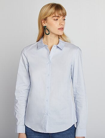 Aansluitende blouse met Italiaanse kraag