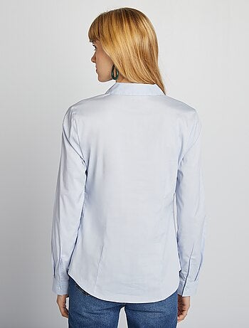 Aansluitende blouse met Italiaanse kraag