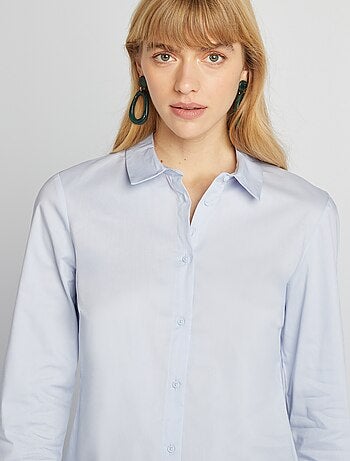 Aansluitende blouse met Italiaanse kraag