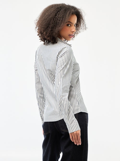 Aansluitende blouse met Italiaanse kraag - Kiabi