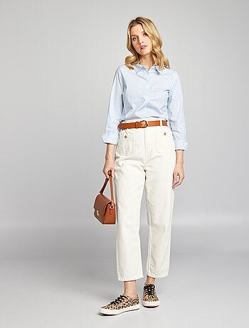 Aansluitende blouse met Italiaanse kraag