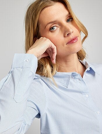 Aansluitende blouse met Italiaanse kraag