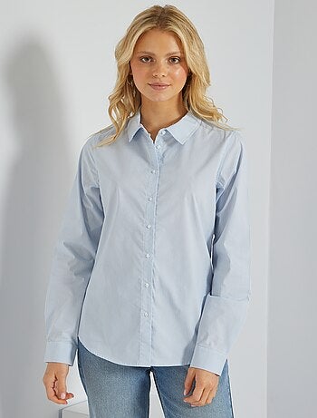 Aansluitende blouse met Italiaanse kraag