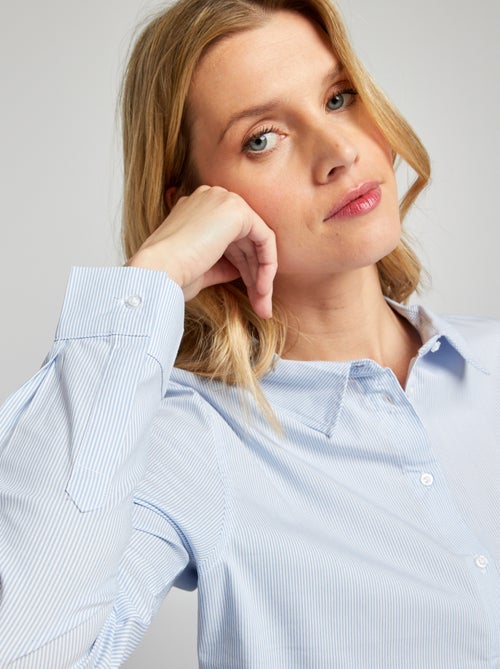 Aansluitende blouse met Italiaanse kraag - Kiabi