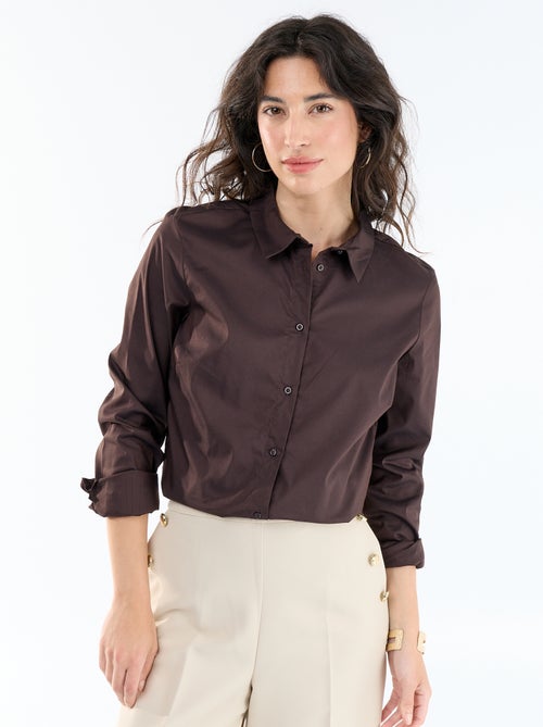 Aansluitende blouse met Italiaanse kraag - Kiabi Aansluitende blouse met Italiaanse kraag - Kiabi
