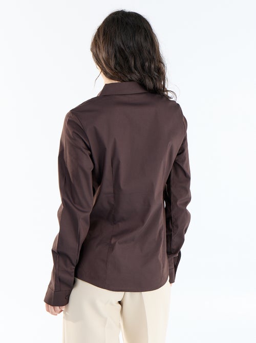 Aansluitende blouse met Italiaanse kraag - Kiabi Aansluitende blouse met Italiaanse kraag - Kiabi