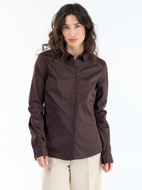 Aansluitende blouse met Italiaanse kraag - Kiabi Aansluitende blouse met Italiaanse kraag - Kiabi