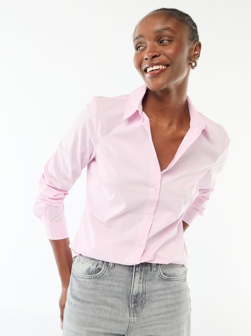 Aansluitende blouse met Italiaanse kraag - Kiabi