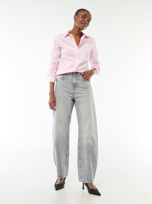 Aansluitende blouse met Italiaanse kraag - Kiabi