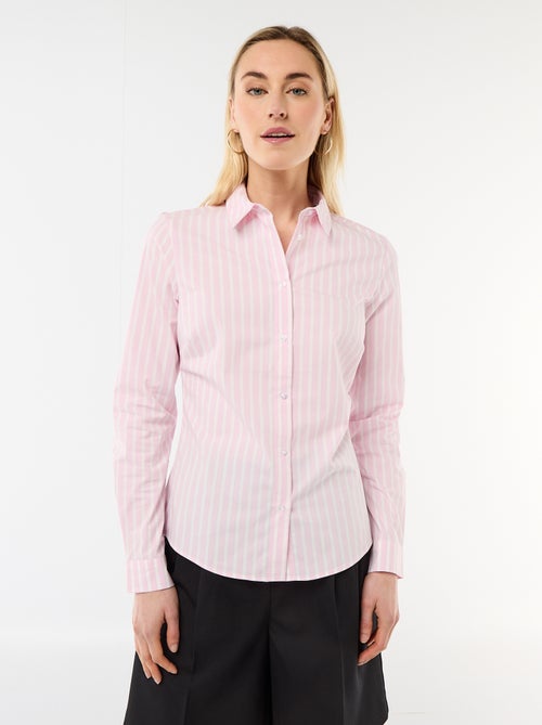 Aansluitende blouse met Italiaanse kraag - Kiabi