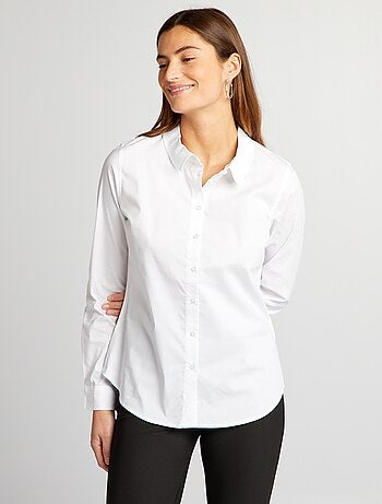 Aansluitende blouse met Italiaanse kraag