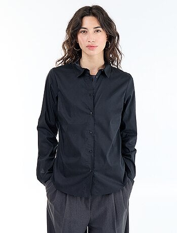 Aansluitende blouse met Italiaanse kraag