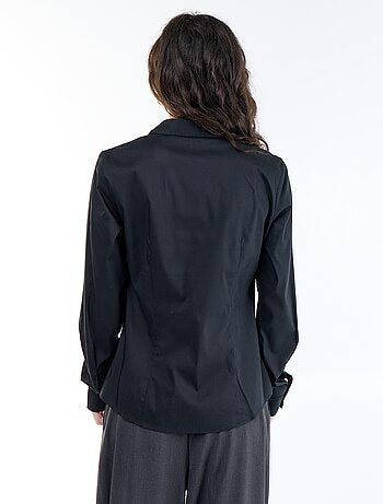Aansluitende blouse met Italiaanse kraag