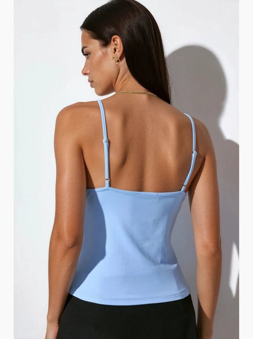 Aansluitende cropped camitop met kant busem - Kiabi