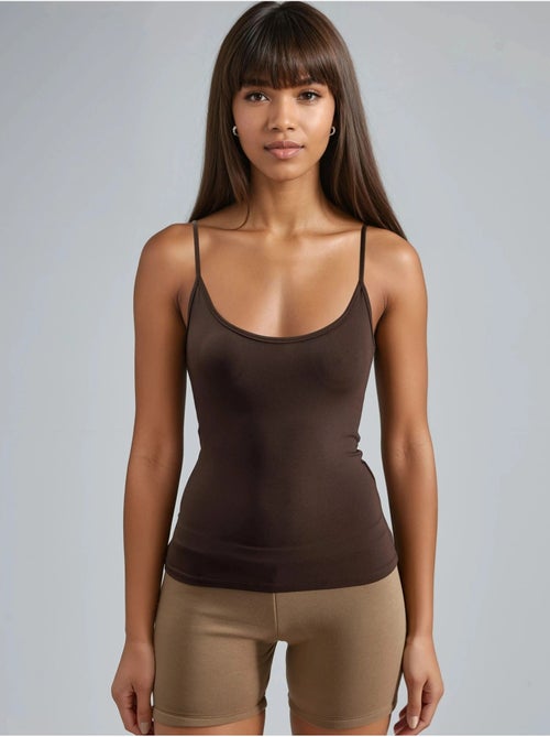 Aansluitende gebreide tanktop met u-hals busem - Kiabi Aansluitende gebreide tanktop met u-hals busem - Kiabi