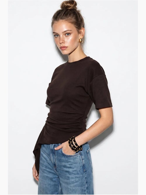 Aansluitende jerseyblouse met drapering lucci - Kiabi Aansluitende jerseyblouse met drapering lucci - Kiabi