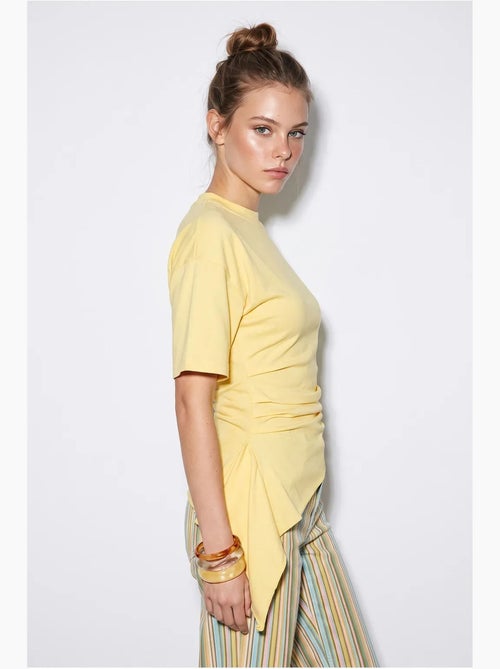Aansluitende jerseyblouse met drapering lucci - Kiabi