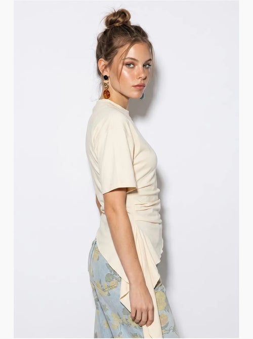 Aansluitende jerseyblouse met drapering lucci - Kiabi