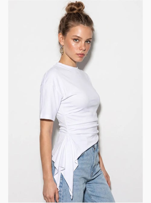 Aansluitende jerseyblouse met drapering lucci - Kiabi