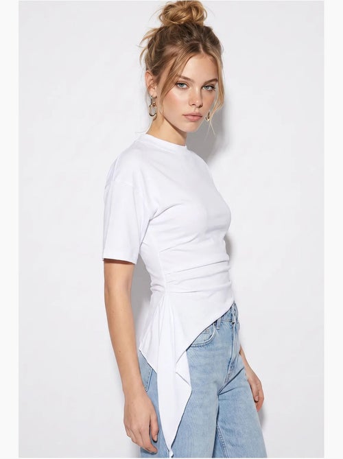 Aansluitende jerseyblouse met drapering lucci - Kiabi