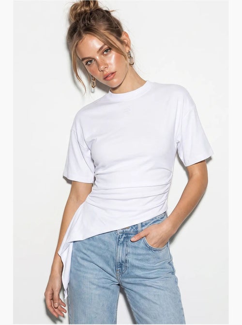 Aansluitende jerseyblouse met drapering lucci - Kiabi