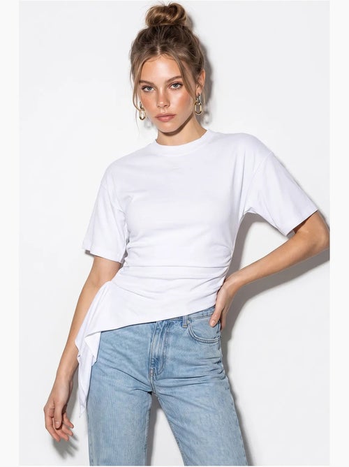 Aansluitende jerseyblouse met drapering lucci - Kiabi