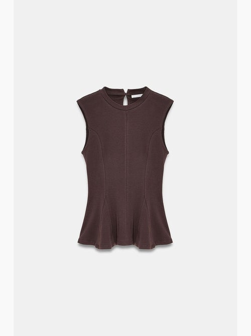 Aansluitende katoenen poplin top met cut-out dilvin - Kiabi
