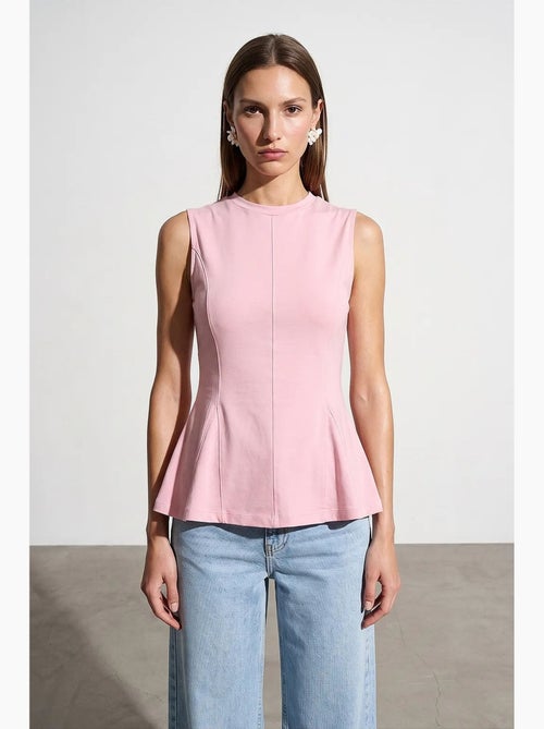 Aansluitende katoenen poplin top met cut-out dilvin - Kiabi