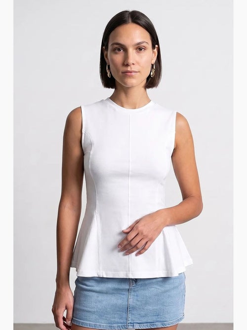 Aansluitende katoenen poplin top met cut-out dilvin - Kiabi