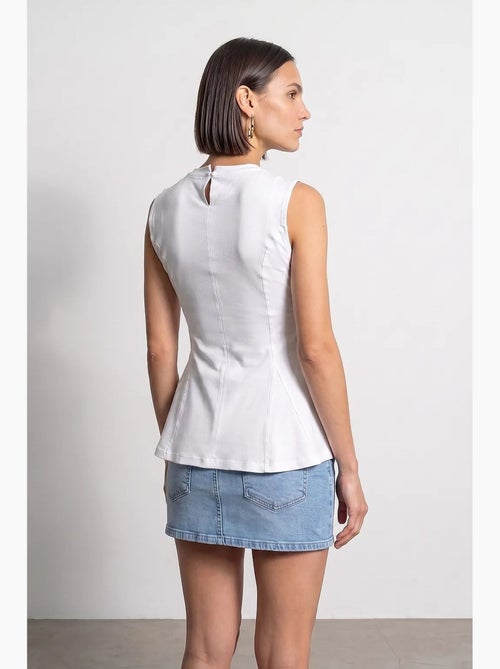 Aansluitende katoenen poplin top met cut-out dilvin - Kiabi
