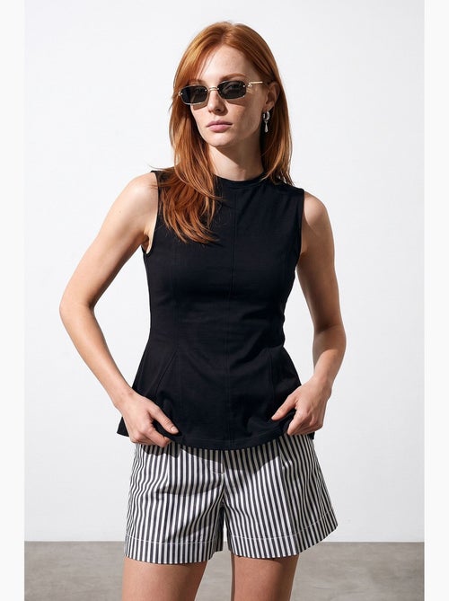 Aansluitende katoenen poplin top met cut-out dilvin - Kiabi