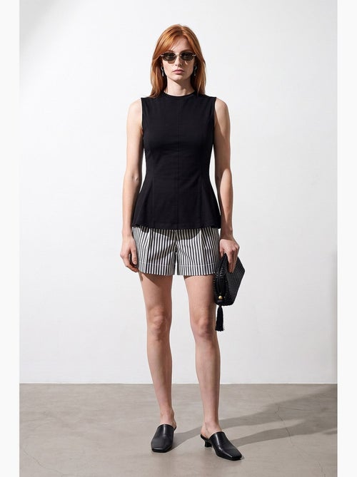 Aansluitende katoenen poplin top met cut-out dilvin - Kiabi
