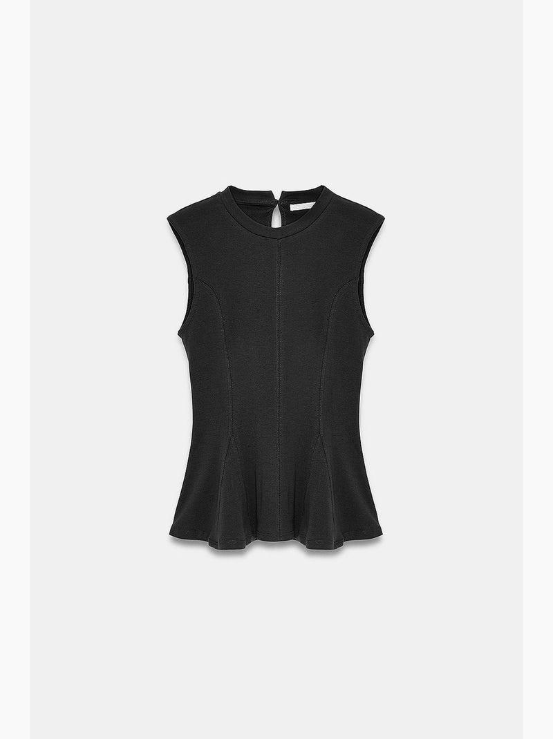 Aansluitende katoenen poplin top met cut-out dilvin Zwart - Kiabi
