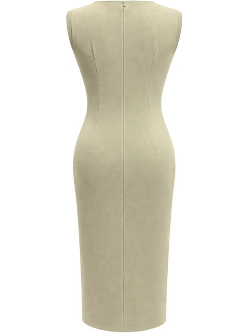 Aansluitende midi-jurk met ronde hals mixray - Kiabi Aansluitende midi-jurk met ronde hals mixray - Kiabi