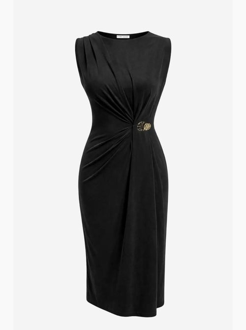 Aansluitende midi-jurk met ronde hals mixray - Kiabi