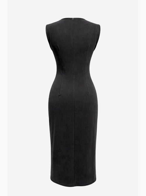 Aansluitende midi-jurk met ronde hals mixray - Kiabi