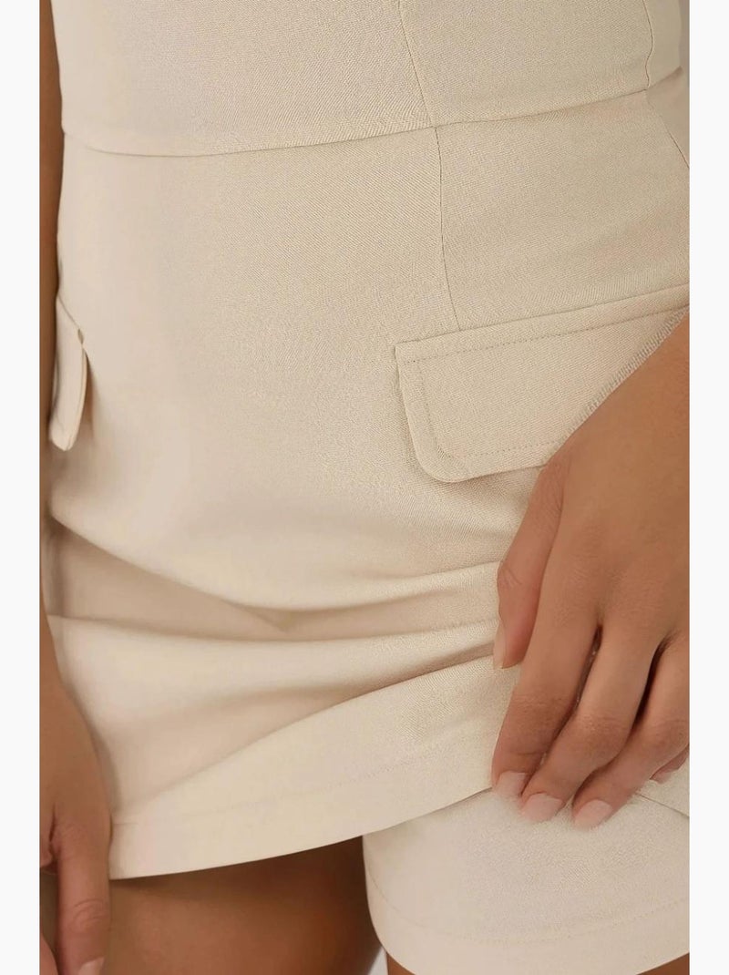 Aansluitende mini-jurk met shorts hiccup Beige - Kiabi