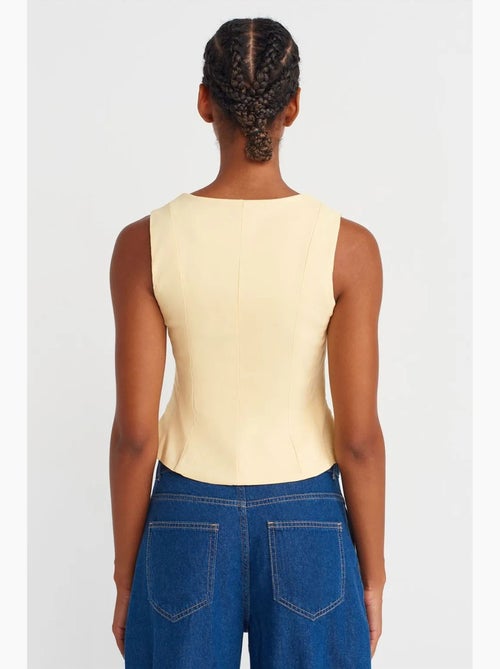 Aansluitende mouwloze blouse met vierkante hals dilvin - Kiabi