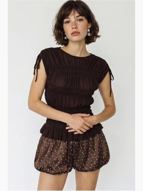 Aansluitende mouwloze gebreide blouse met strikdetail lucci - Kiabi