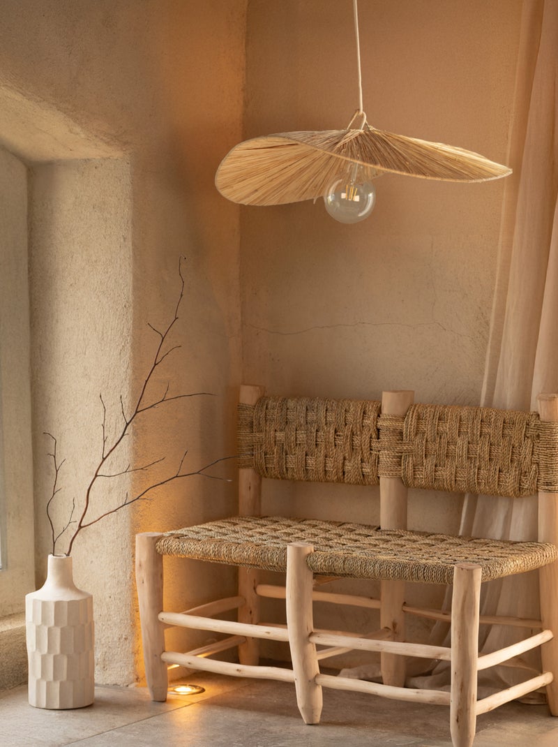 Abat-jour parasol raphia volanté Beige - Kiabi