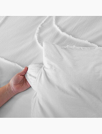 Abstract geometrisch getuft gewassen katoenen bedlinnenset