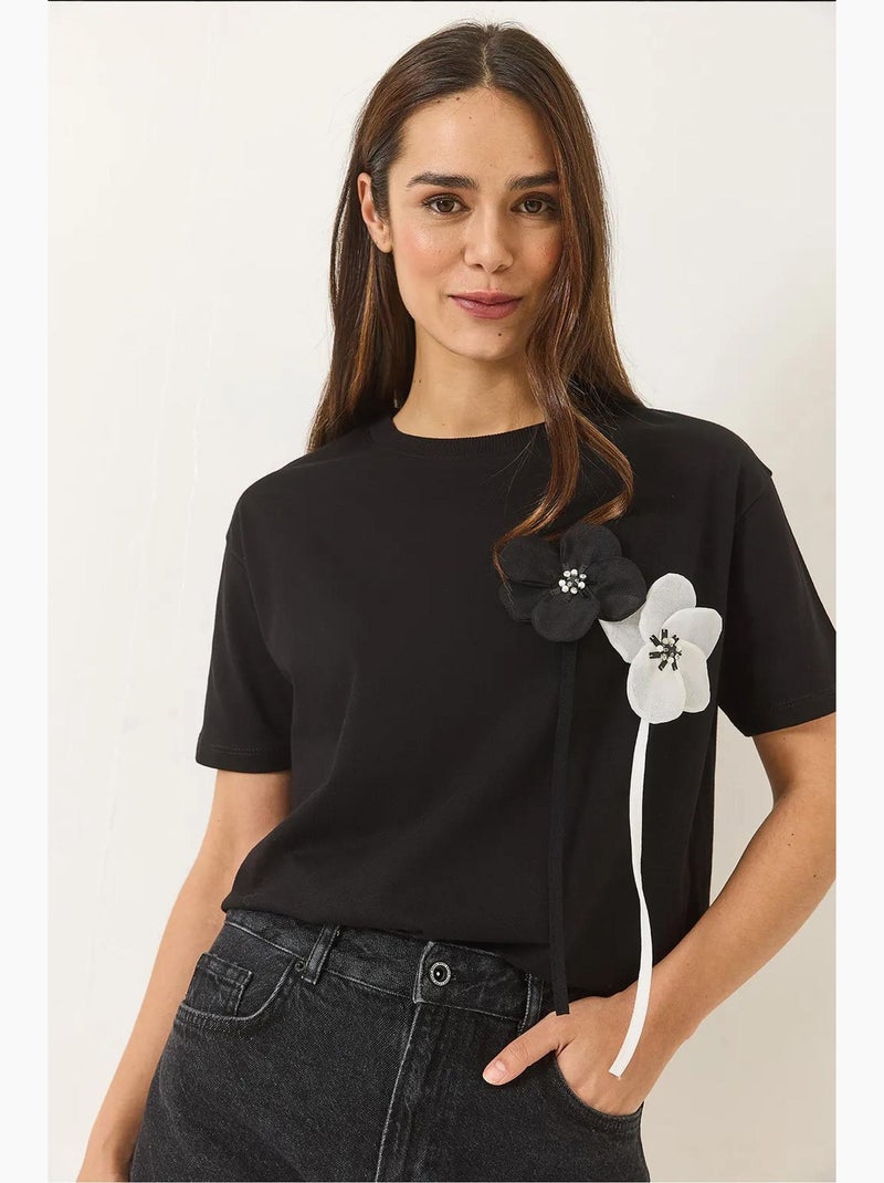 Accessory t-shirt met korte mouwen van katoen lucci Zwart - Kiabi